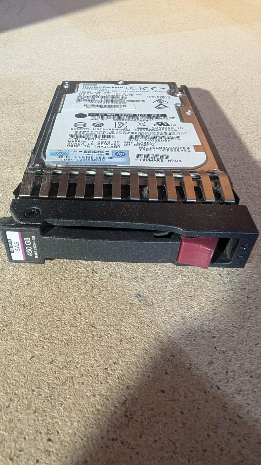 HP 450GB 15K SAS 12Gbps 2.5-inch enterprise hard drive