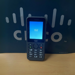 Cisco 8821 wireless IP phone powered on, showing the Cisco boot screen