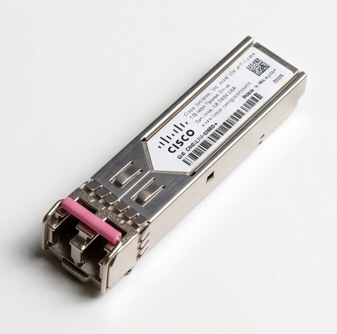 Cisco GLC-LH-SMD SFP transceiver, side view