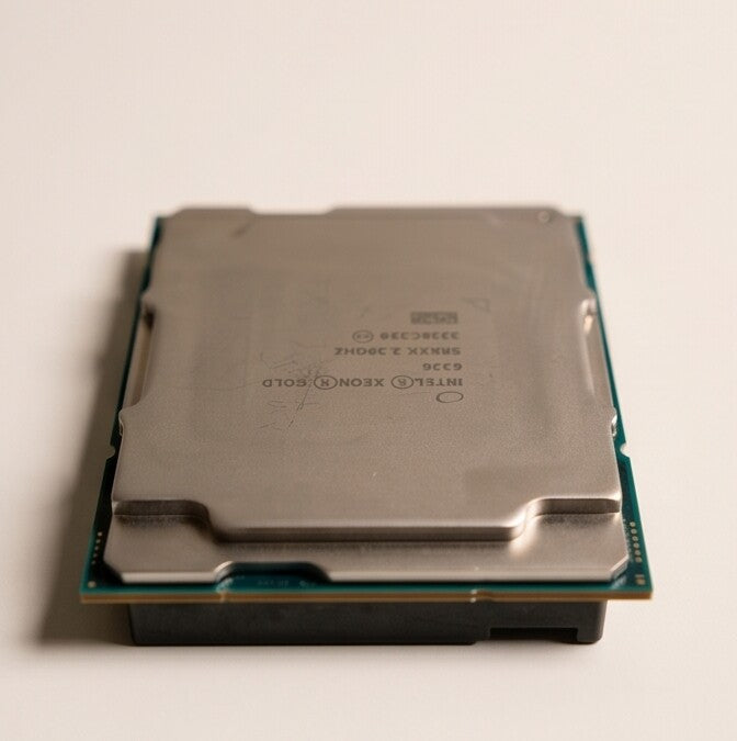 Intel Xeon Gold 6326 server processor, detail view