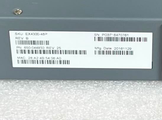 Juniper EX4300-48P switch label