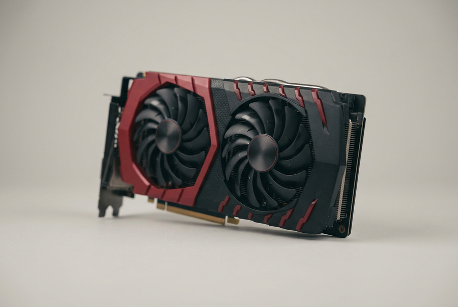 Dual-fan AMD Radeon graphics card