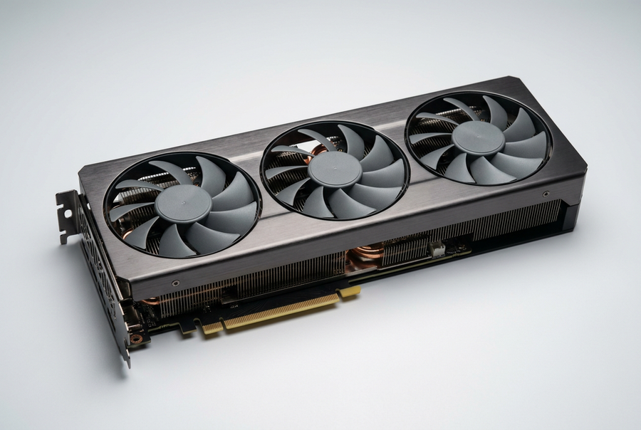 Triple-fan NVIDIA GeForce graphics card